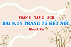 Bài 8.14 trang 75 Toán 8 Kết nối tri thức Tập 2